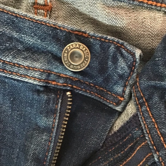 Zara Basic Z1975 Denim Skinny Lightly Distressed Raw Hem Fit Jeans EU38 US6 - Picture 9 of 16